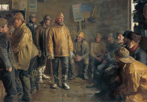 Michael Ancher In the grocery store on a winter day when there is no fishing